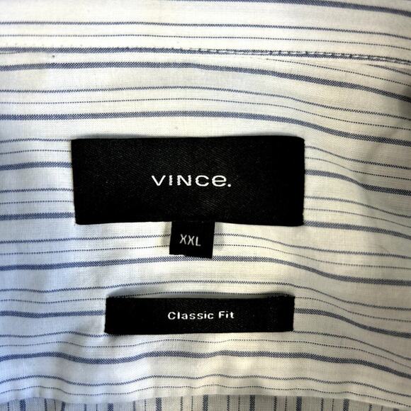 Vince Men's XXL Classic Fit Striped Button Up Short Sleeve NWT - Picture 4 of 12